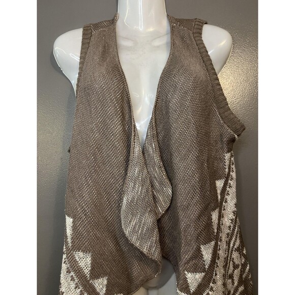 Absolutely Creative Worldwide Vest Womens XL Brown Aztec Open Front Made USA - Picture 2 of 7